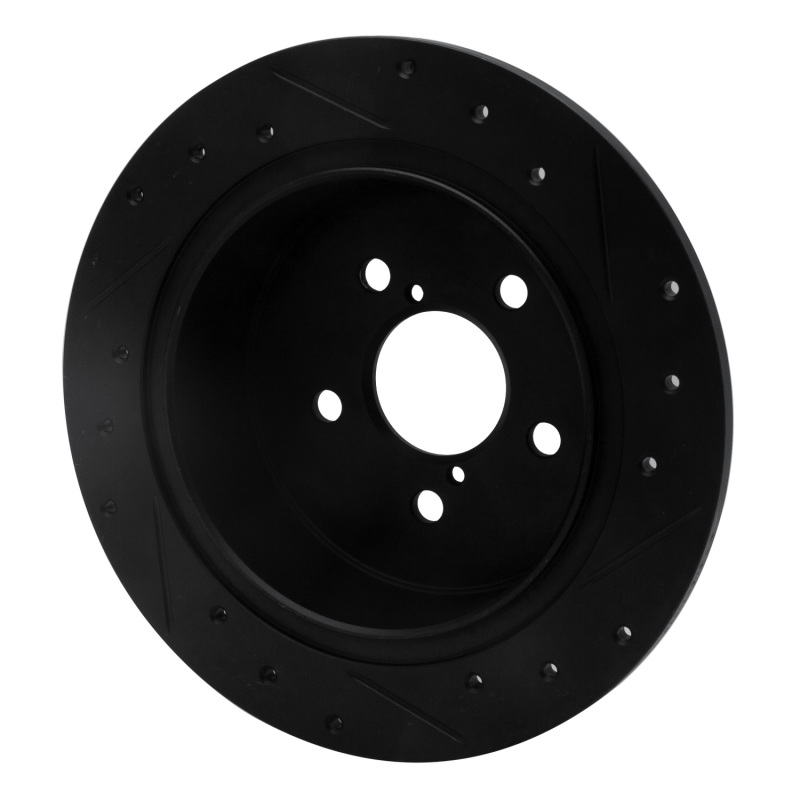 Subaru Legacy Brake Rotor (1) - Rear Left - R1 Concepts - Drill & Slot - Black - `05-`09